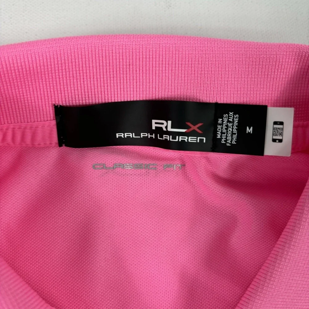 Ralph Lauren RLX Polo Shirt Mens Medium Pink Golf PGA Harbor Shores - Picture 4 of 11